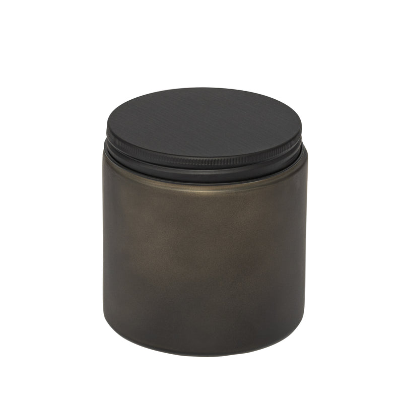 Load image into Gallery viewer, Straight-Sided Black Frosted Glass Jars 16 oz + Metal Lid
