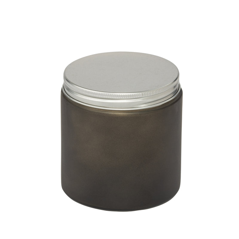Load image into Gallery viewer, Straight-Sided Black Frosted Glass Jars 16 oz + Metal Lid
