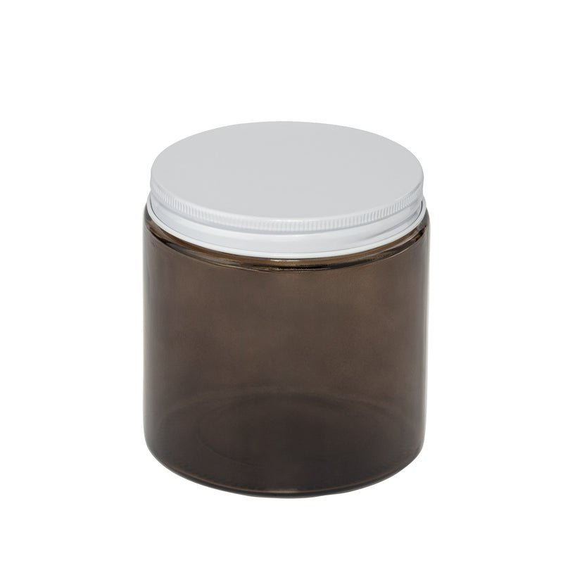 Load image into Gallery viewer, Straight-Sided Black Transparent Glass Jars 16 oz + Metal Lid
