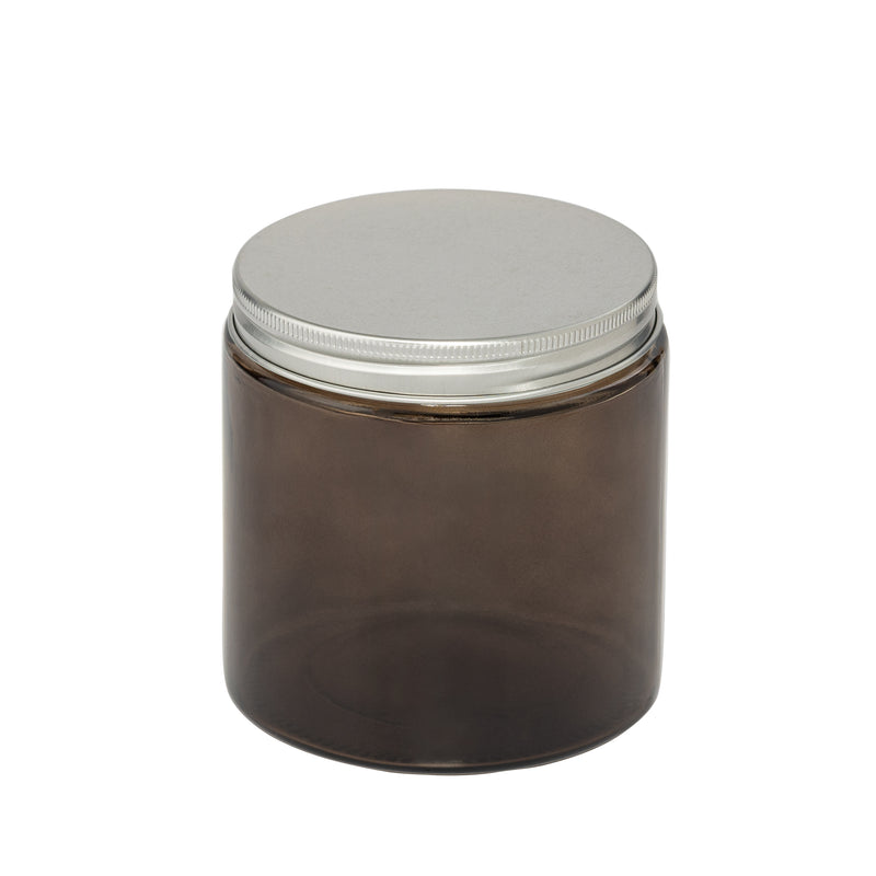 Load image into Gallery viewer, Straight-Sided Black Transparent Glass Jars 16 oz + Metal Lid
