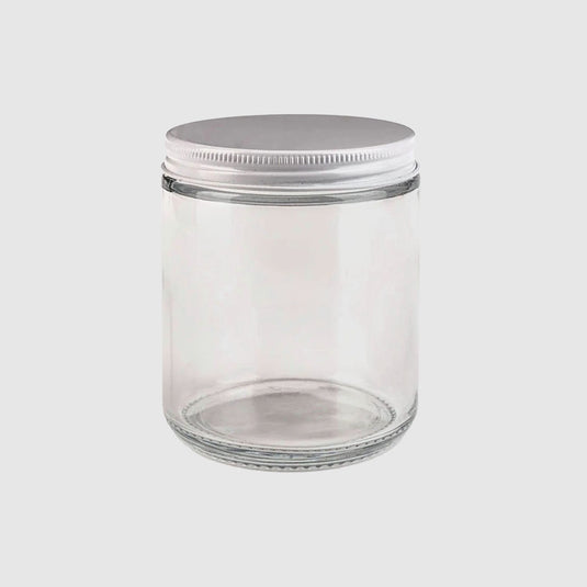 Straight-Sided Glass Jars 8 oz + Metal Lid