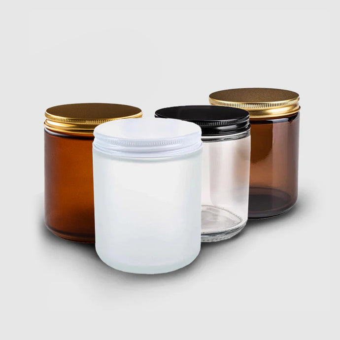 Straight-Sided Glass Jars 8 oz + Metal Lid